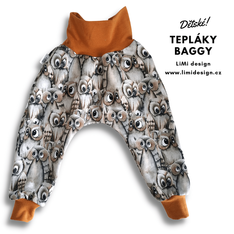 Teplákové BAGGY, sovy