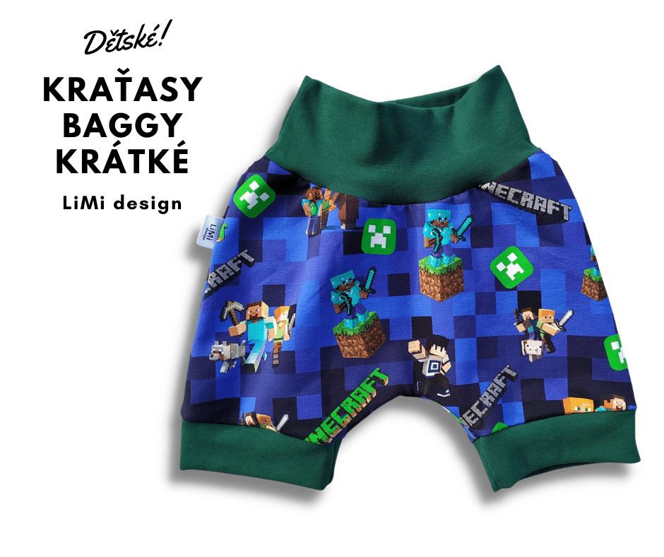 Teplákové KRAŤASY BAGGY, vhodné i na látkovou plenu