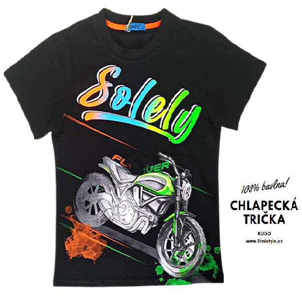 Chlapecké triko SOLELY motorka, tmavá, vel. 164