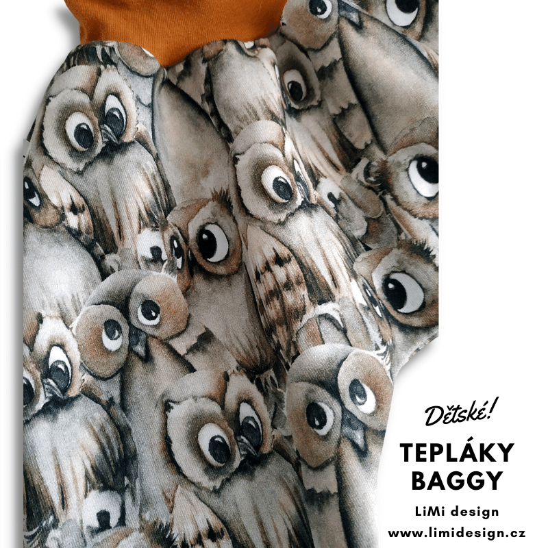 Teplákové BAGGY, sovy