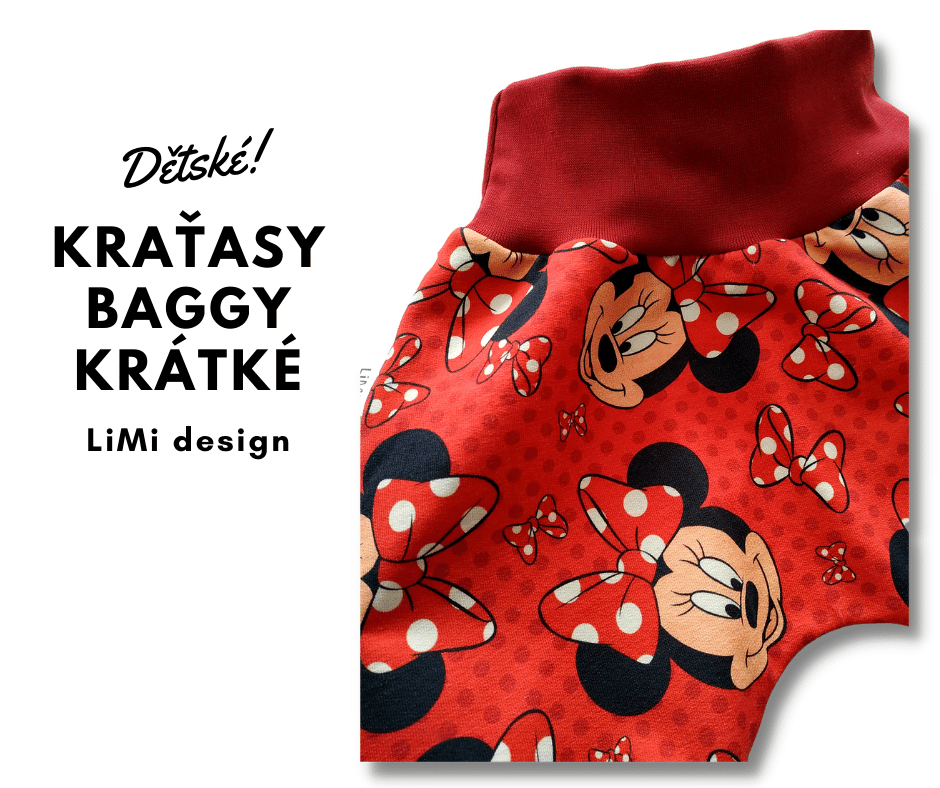 Teplákové KRAŤASY BAGGY, červené