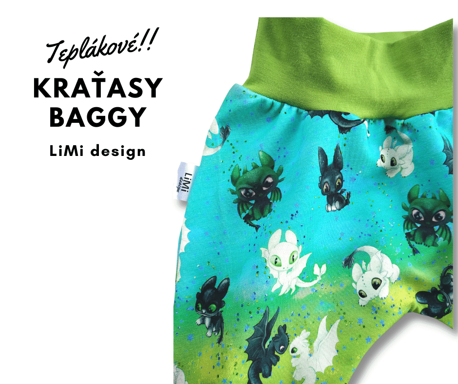 Teplákové KRAŤASY BAGGY, zelené