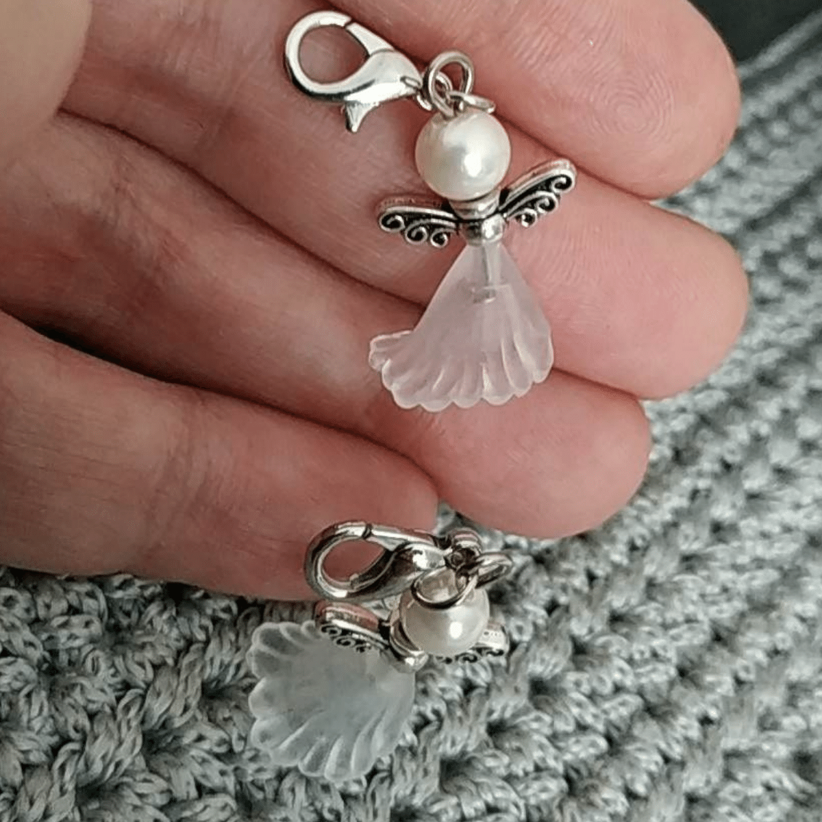Přívěšek Anděl, bílý, 3,5cm, 1ks - dárek zdarma