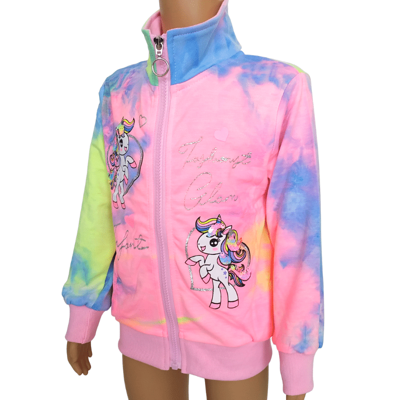 Dívčí mikina batik - jednorožec UNICORN, růžová, vel 98