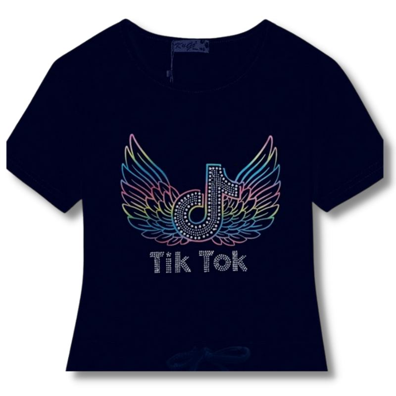 Dívčí úpletové šaty TIK TOK s reflexním znakem, černé, vel. 134/140