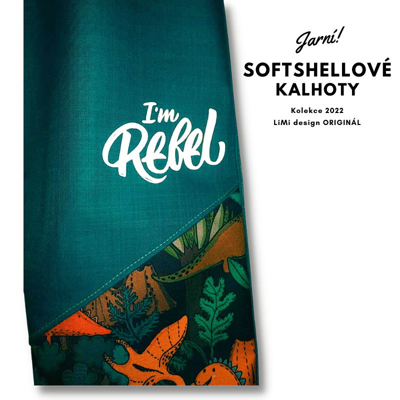 Chlapecké jarní softshellové kalhoty - zelené DINO / I´m Rebel