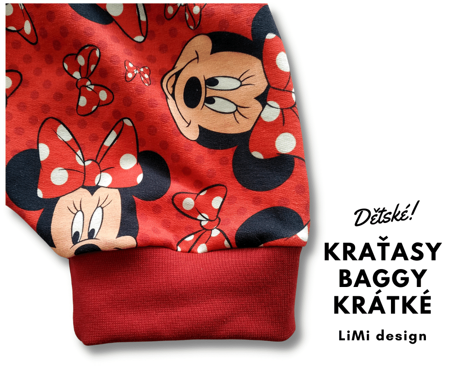 Teplákové KRAŤASY BAGGY, červené