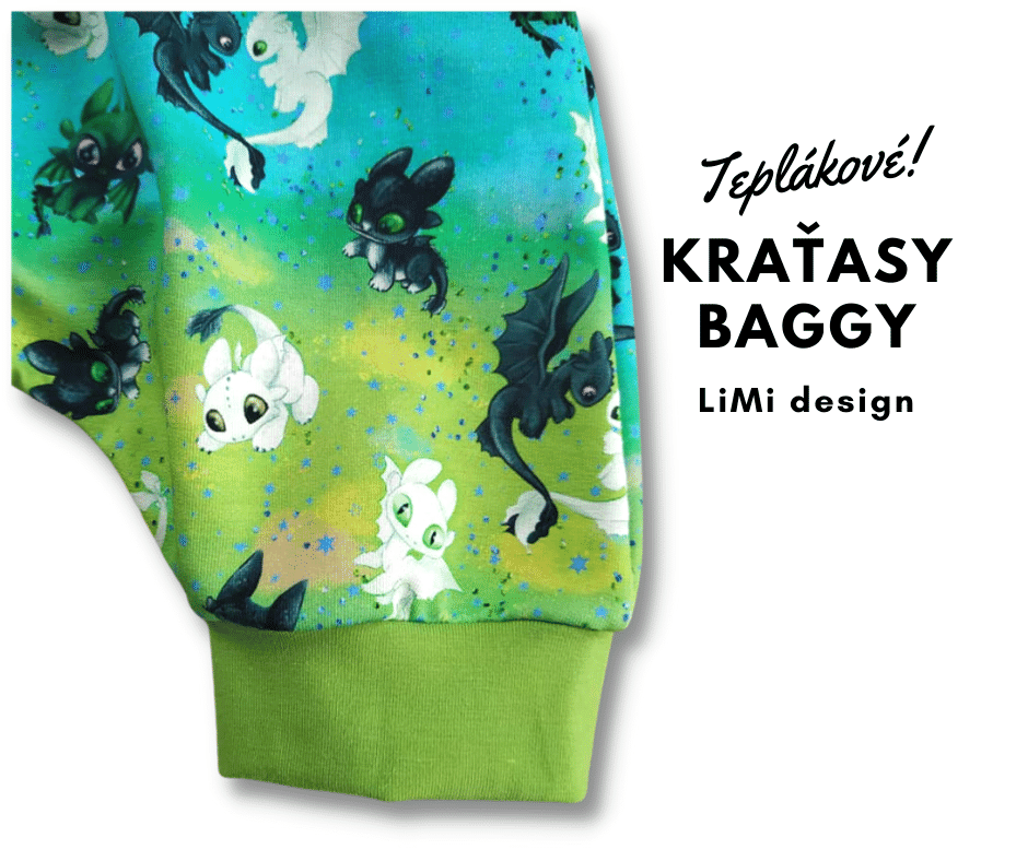 Teplákové KRAŤASY BAGGY, zelené