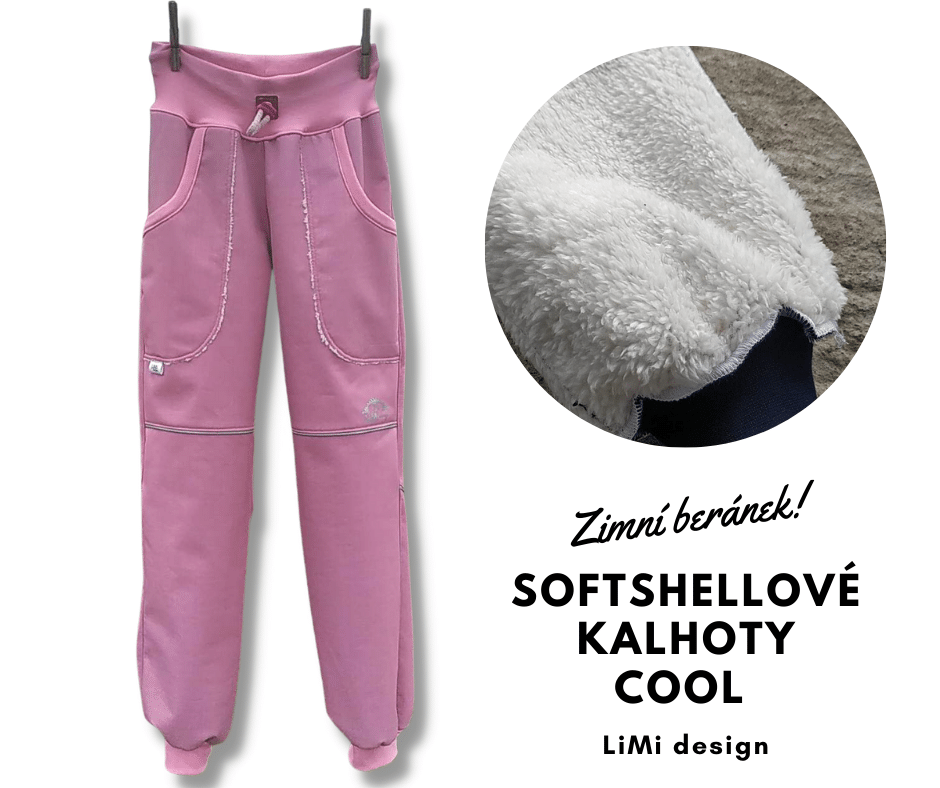 VZORNÍK - Dívčí a chlapecké softshellové kalhoty s beránkem - COOL