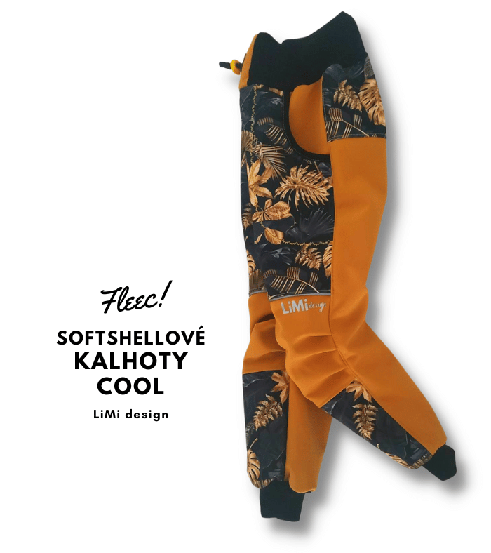 Softshellové kalhoty s fleecem COOL pattern, ZLATÉ LISTY/HOŘČICOVÁ, vel. 98 /104