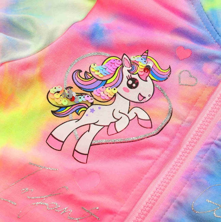 Dívčí mikina batik - jednorožec UNICORN, růžová, vel 98