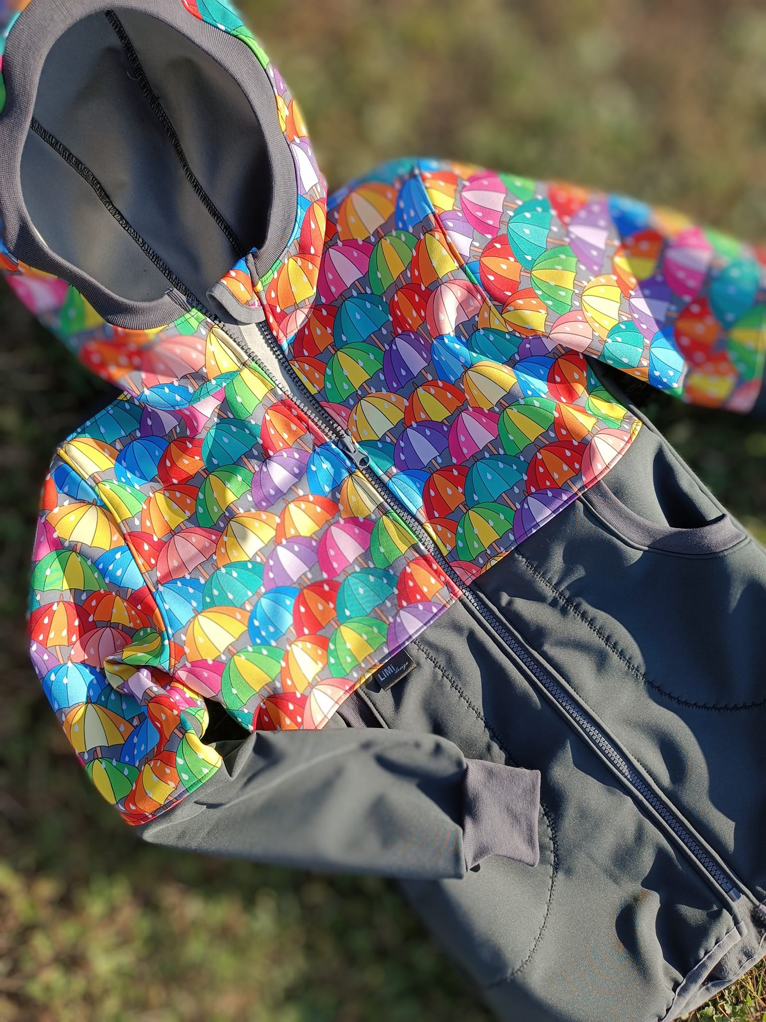 DÍVČÍ softshellový kabátek - parka - s fleecem - VZORNÍK - barva/vzor