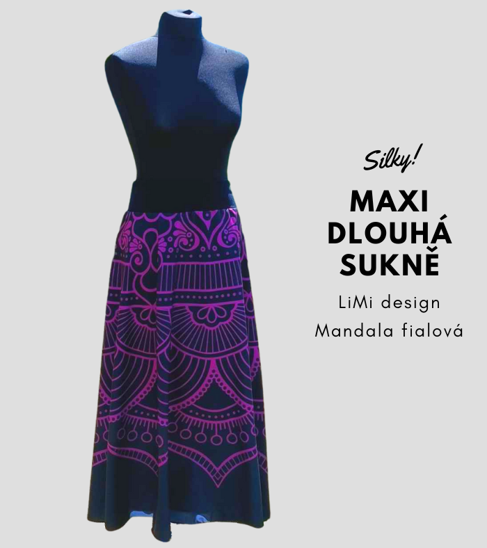 DLOUHÉ MAXI sukně z hedvábí SILKY - panelové