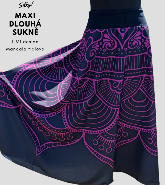 DLOUHÉ MAXI sukně z hedvábí SILKY - panelové
